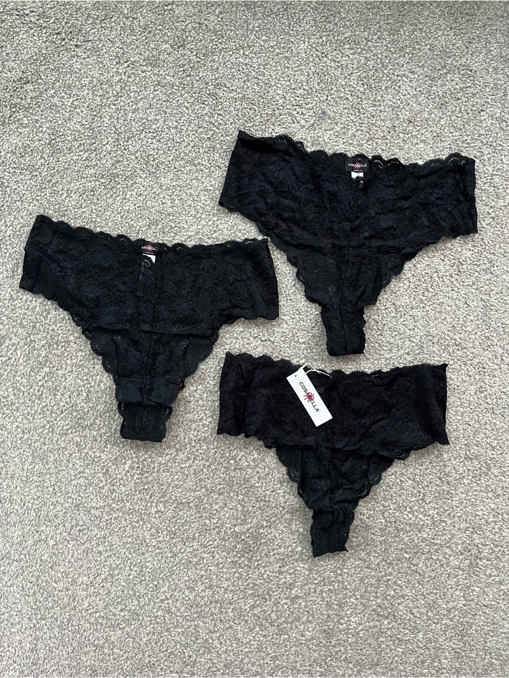 NWT Cosabella 3 Pack of Lace Thong  Panties Size 1X Retails $120